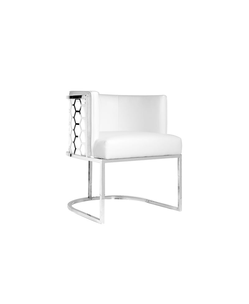 Chamberlain Chair: White PU Fabric