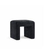 Load image into Gallery viewer, Moony Black with White Boucle U Shaped Ottoman
