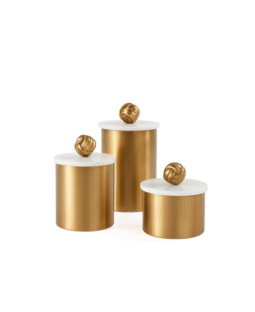 Keva Matte Texture Boxes: Antique Brass (set of 3)