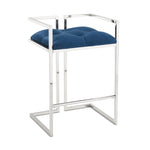 Load image into Gallery viewer, Coralie Counter Stool: Blue Velvet
