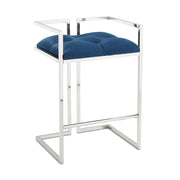 Coralie Counter Stool: Blue Velvet