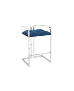 Load image into Gallery viewer, Coralie Counter Stool: Blue Velvet
