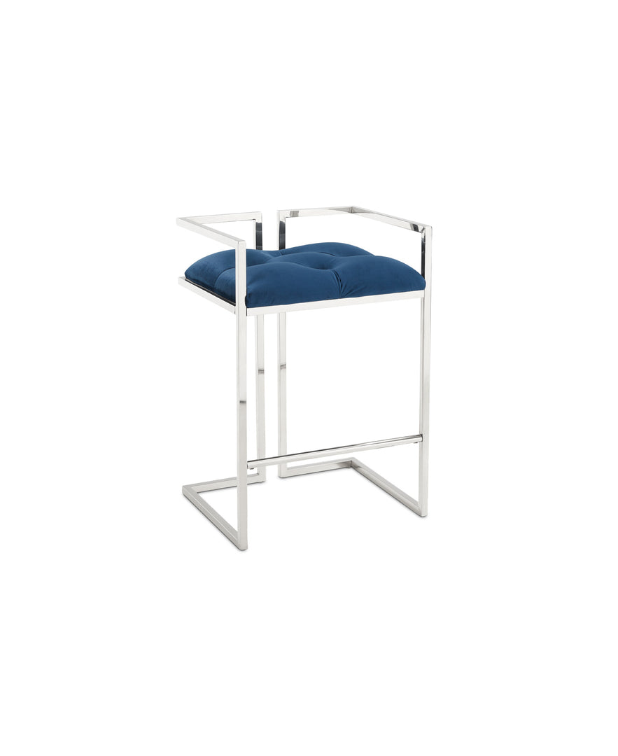 Coralie Counter Stool: Blue Velvet