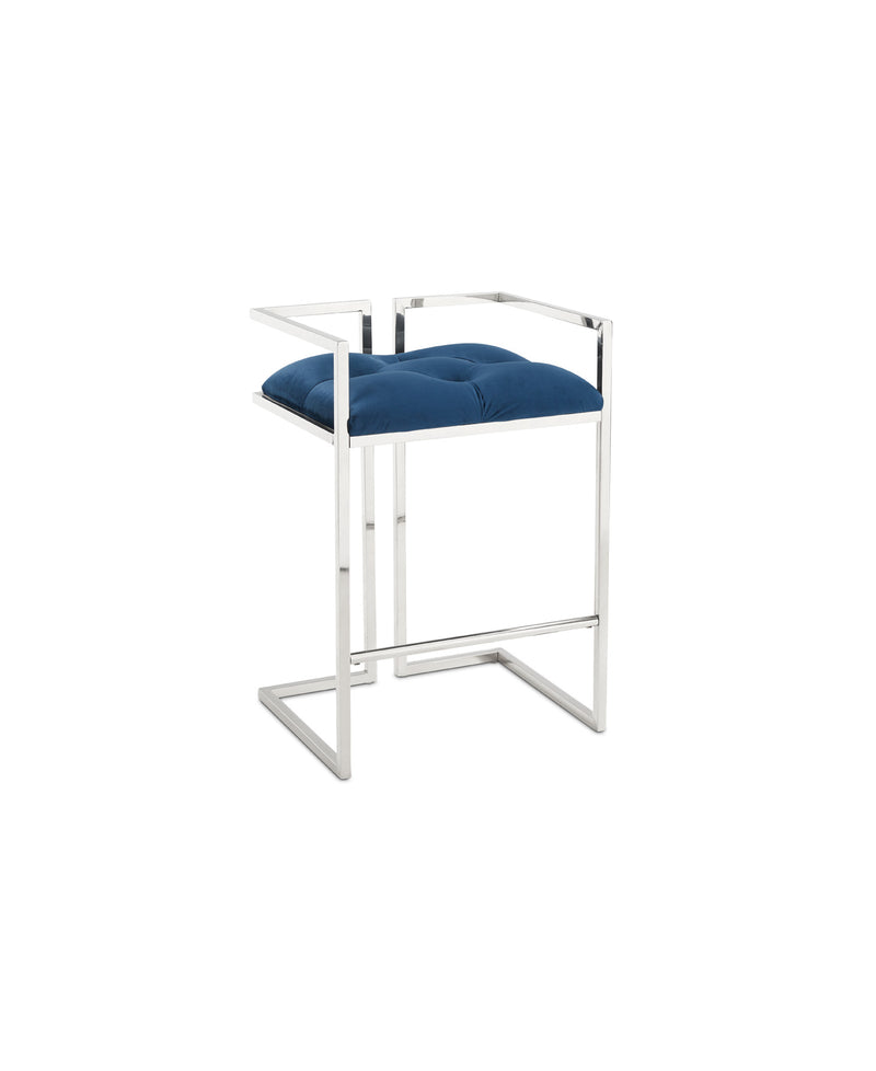Coralie Counter Stool: Blue Velvet