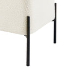 Load image into Gallery viewer, White Cube-Shaped Boucle Stool #100051
