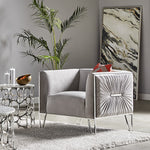 Load image into Gallery viewer, Grey Velvet Accent Chair #010028
