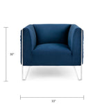 Load image into Gallery viewer, Ink Blue Velvet Accent Chair #010027

