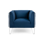 Load image into Gallery viewer, Ink Blue Velvet Accent Chair #010027
