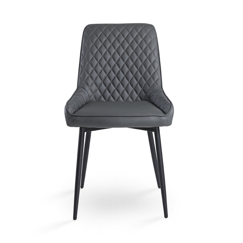 Dark Grey Leatherette Dining Chair 