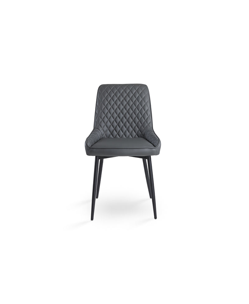 Dark Grey Leatherette Dining Chair 