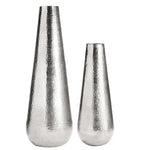 Load image into Gallery viewer, Silver Hammered Vases Set of 2
