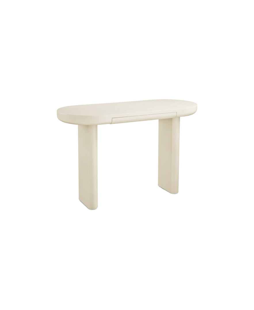 Edgar Console Table/Desk: Ivory