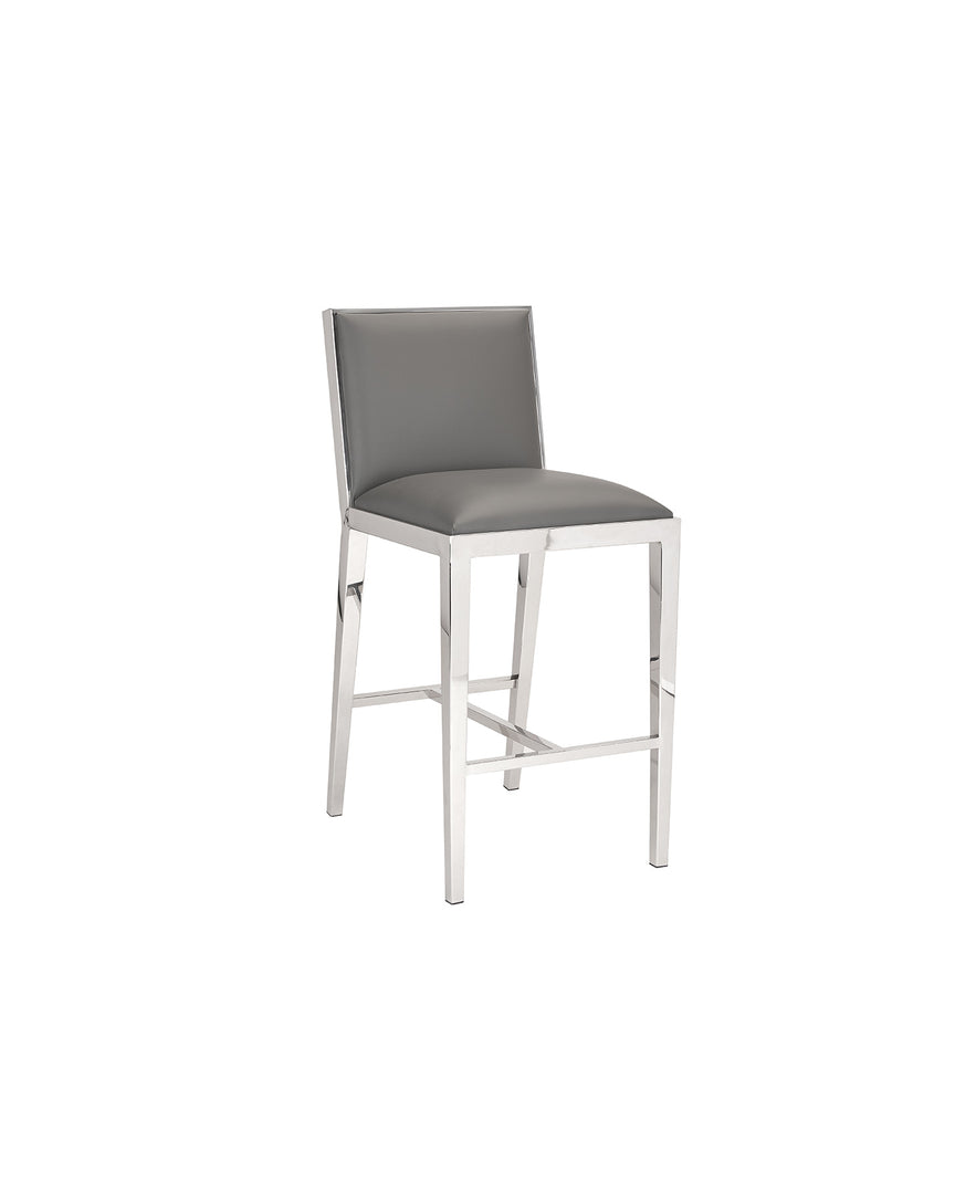 Emario Counter Chair: Grey Leatherette