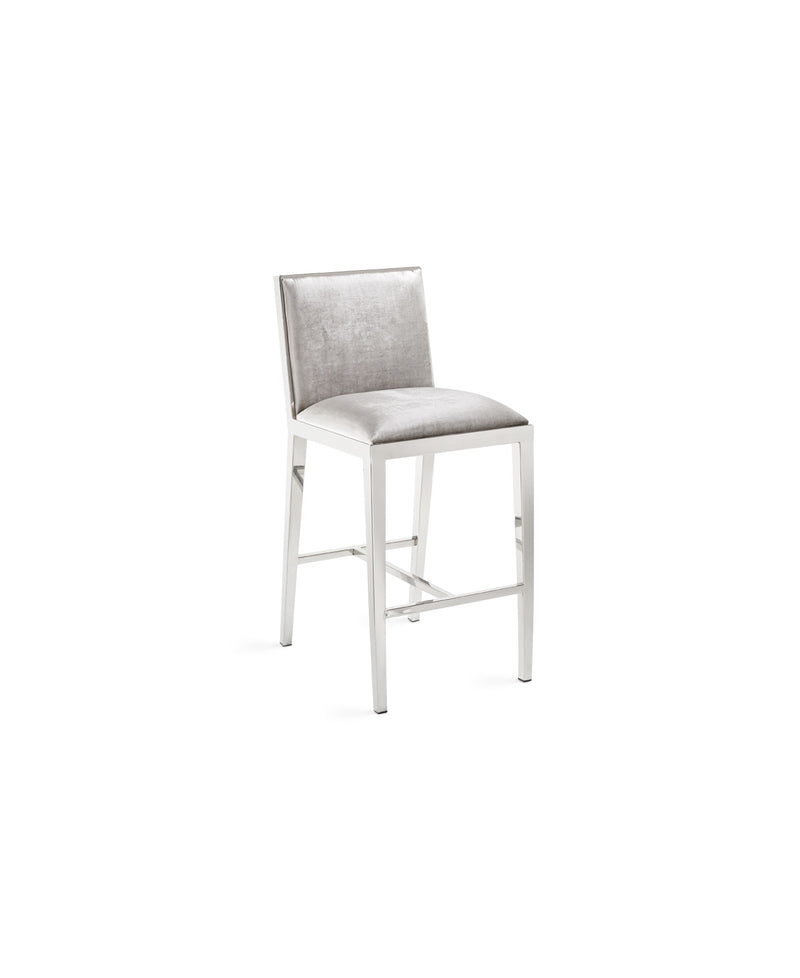 Emario Counter Chair: Grey Velvet