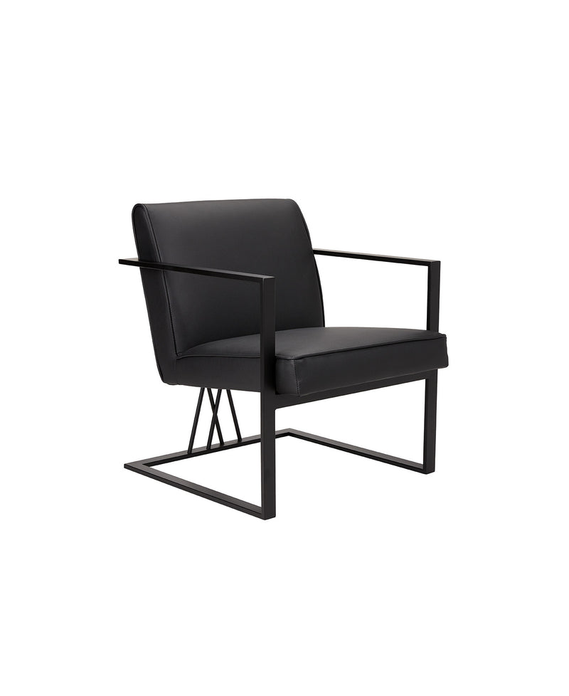 Fairmont Black Accent Chair: Black Leatherette