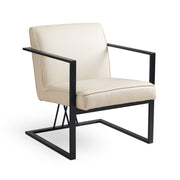 Fairmont Black Accent Chair: Taupe Leatherette
