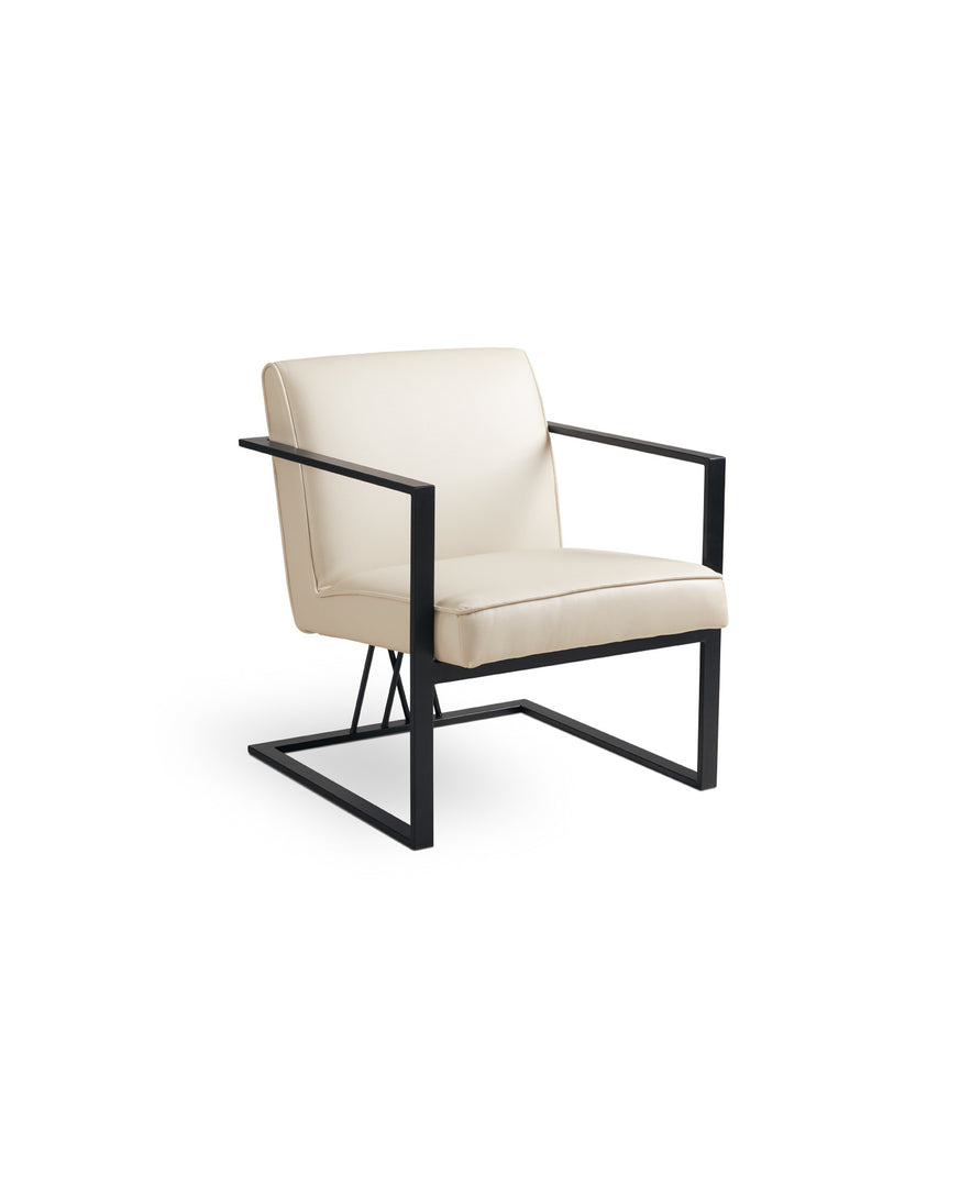 Fairmont Black Accent Chair: Taupe Leatherette