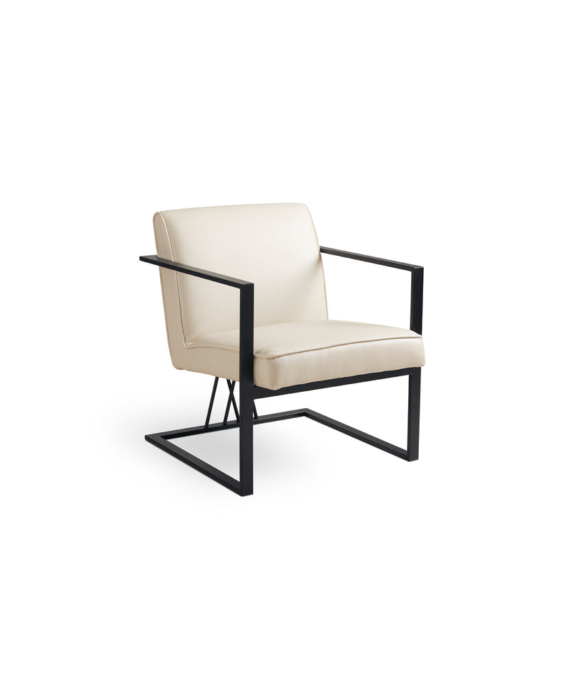 Fairmont Black Accent Chair: Taupe Leatherette