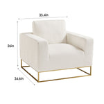 Load image into Gallery viewer, Vanilla Linen Square Base Accent Chair #010013
