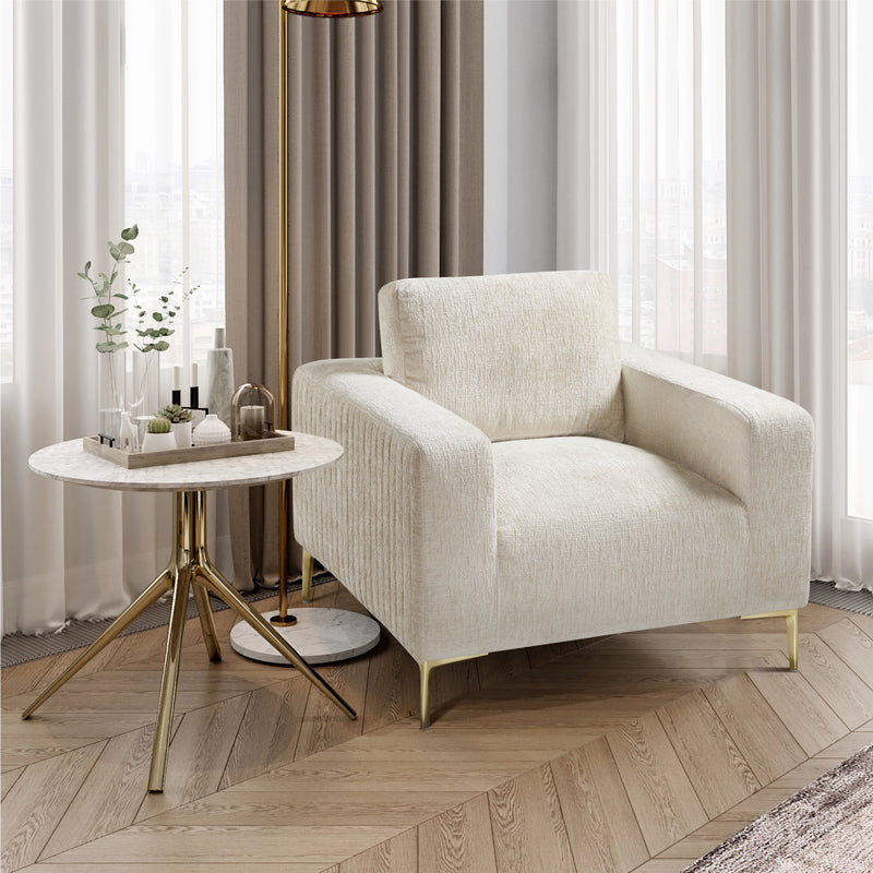 Khaki Plush Accent Chair 