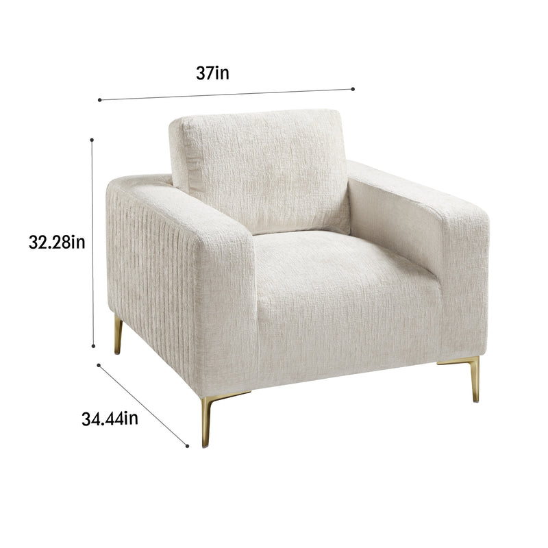 Khaki Plush Accent Chair 