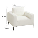 Load image into Gallery viewer, White Boucle Plush Accent Chair #010006
