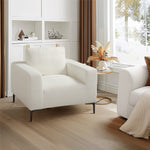 Load image into Gallery viewer, White Boucle Plush Accent Chair #010006
