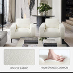 Load image into Gallery viewer, White Boucle Plush Accent Chair #010006

