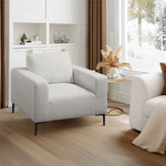 Load image into Gallery viewer, Grey Linen Plush Accent Chair #010007
