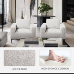 Load image into Gallery viewer, Grey Linen Plush Accent Chair #010007
