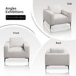 Load image into Gallery viewer, Grey Linen Plush Accent Chair #010007
