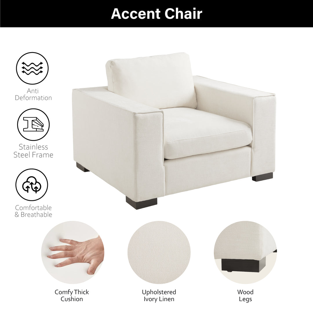 White Urban Retreat Accent Chair #010016