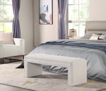 Load image into Gallery viewer, White Boucle Ottoman Bench #900001
