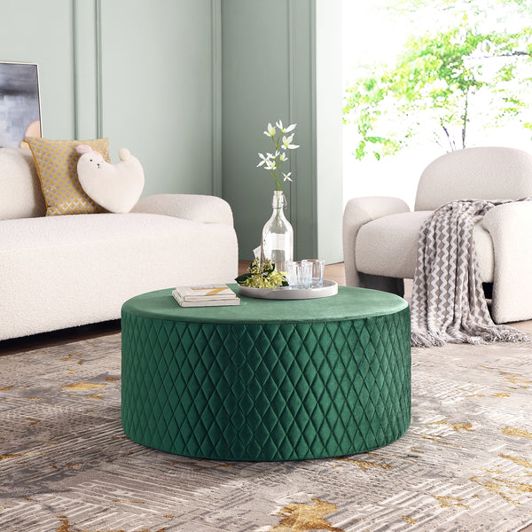 Solid Green Round Coffee Table