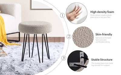 Khaki Vanity Stool #100032