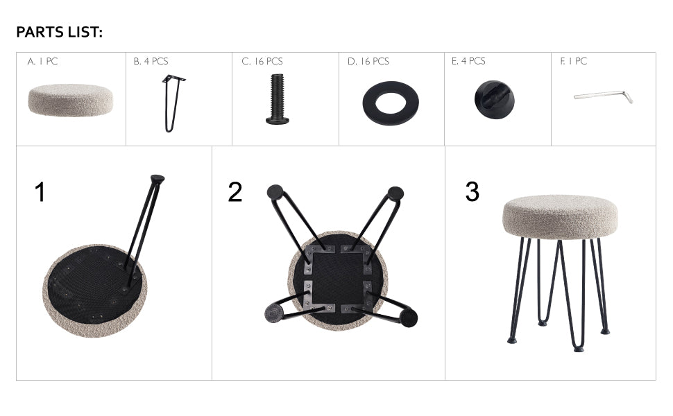 Khaki Vanity Stool #100032