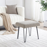Load image into Gallery viewer, Khaki Boucle Vanity Stool #100038
