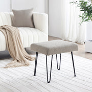 Khaki Boucle Vanity Stool #100038