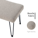 Load image into Gallery viewer, Khaki Boucle Vanity Stool #100038
