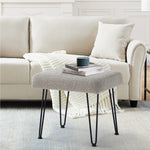 Load image into Gallery viewer, Khaki Boucle Vanity Stool #100038

