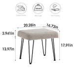 Load image into Gallery viewer, Khaki Boucle Vanity Stool #100038
