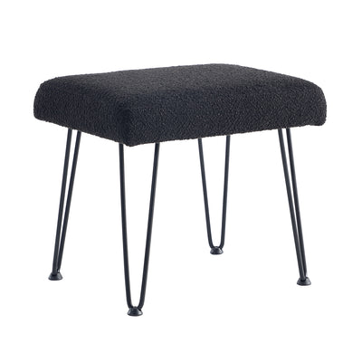 Black Boucle Vanity Stool #100039