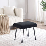 Load image into Gallery viewer, Black Boucle Vanity Stool #100039
