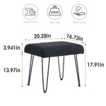 Load image into Gallery viewer, Black Boucle Vanity Stool #100039
