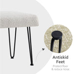 Load image into Gallery viewer, White Boucle Vanity Stool #100028
