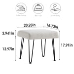 Load image into Gallery viewer, White Boucle Vanity Stool #100028

