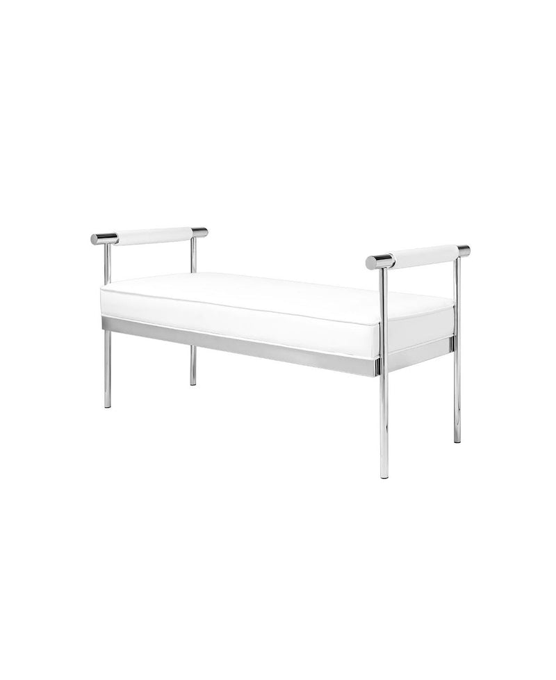 Helen Bench: White Leatherette