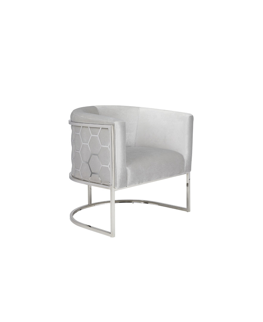 Honeycomb Chair: Grey Velvet
