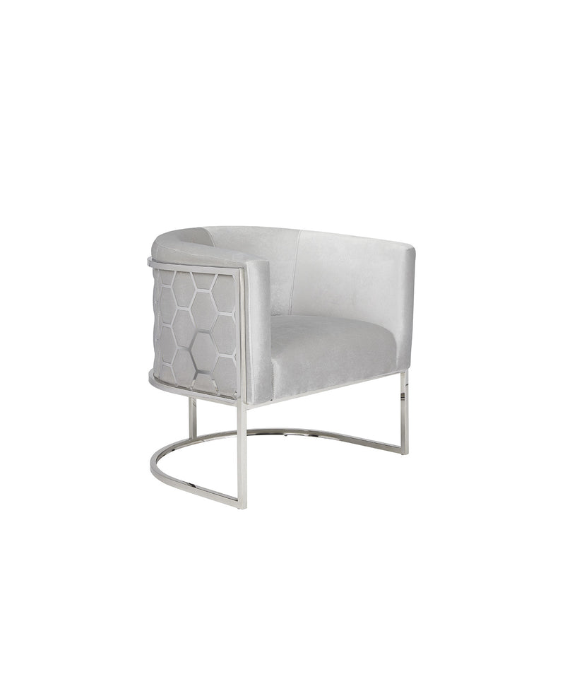 Honeycomb Chair: Grey Velvet