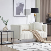 White Tufted Sofa 2 Seaters #020003
